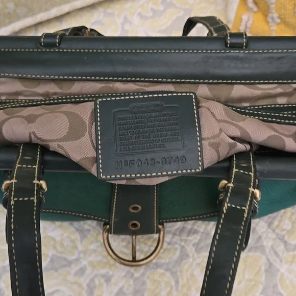 Coach Green Leather Satchel - Picture 7 of 8